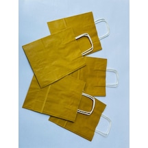 1.kalite 18x8x24cm 5 Li Yağ Yeşili Renkli Kraft Kağıt Çanta Hediye Poşeti Hediye Paketi Kraft Çanta