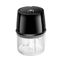 Elektrikli Sarımsak Doğrayıcı, Şarj Edilebilir, Taşınabilir Kablosuz Gıda Doğrayıcı Siyah