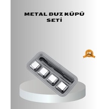 Paslanmaz Metal Buz Küpleri Seti Klipsli Sulandırmadan Soğutma Özellikli Gümüş