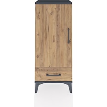 Arges Komodin 3 Raflı Tek Çekmeceli Tek Kapaklı 44x30x106 Antrasit-çam Antrasit