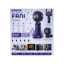 N15 Şarjlı El Fanı Dijital Göstergeli Parfümlü Serinletici Vantilatör 5 Kademe Hız Ayarlı Mini Klima Fan Boyunluk Askı İpli Katlanabilir Elde Masaüstü Boyun Askılı Kullanım Telefon Standı