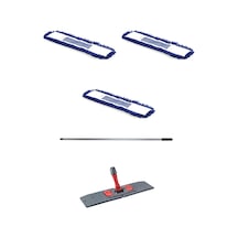 Cod-ex Orlon Mavi Statik Toz Mop 3 x 60 CM + Mop Tutucu + Sap