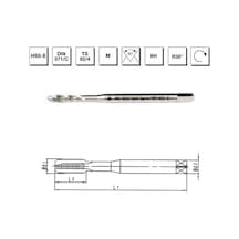 Mte Makina Takım M6 Hss - E Dın 371/c Metrik Normal Vidalı Helis Kanallı Makina Kılavuzu - B00105790136