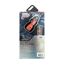 3 Adet Autokit Metal Araç Şarjı 3.1 Amper 2 Usb Giriş Micro