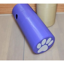 Bezos 3d Baskı Köpek Ödül Mama Dağıtıcı Yuvarlanan Silindir Zeka Oyuncağı Pati Desenli - Mor 22