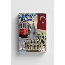 Kolaj Serisi 43 Galata Günlüğü Bullet Journal A5 Noktalı Defter Çok Renkli