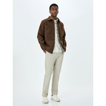 Koton Pamuklu Gabardin Cep Detaylı Chino Pantolon Bej 5wam40031hw Ekru