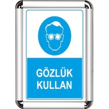 Gözlük Kullan A3 Cerceveli Uyarı Ve Yönlendirme Levhası