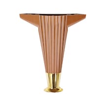 15cm - Kahverengi - Gold Uçlu Plastik Mobilya - Koltuk Ayak 4604 Siyah