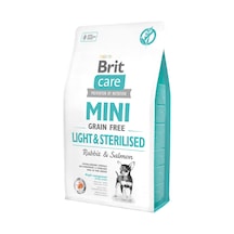 Brit Care Mini Light Sterillised Tavşanlı Ve Somonlu Tahılsız Yetişkin Köpek Maması 2kg