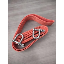 Polyester Oto Çekme Halatı, Turuncu, 3 Metre, 3 Ton, 50 Mm Genişlik, Mapa Vidalı Kancalı Zincir Kilidi , Araç Kurt