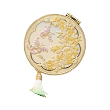 Suntek Seyahat Makyaj Aynası Yuvarlak Yaratıcı Kozmetik Çanta Sarı