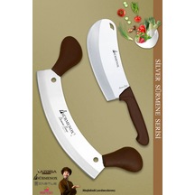 Sürmene Silver Serisi Kahve Sap Mutfak Bıçak Bıçağı Salata Börek Bıçağı Pizza Bıçağı 2 Li Srm-036 Kahverengi