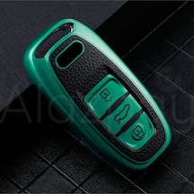 Audi A1 A3 A4 A5 A6 A7 A8 Q3 Q5 Q7 S4 S5 S6 S7 S8 R8 Tt Deri Görünüm Tpu Anahtar Kılıfı Yeşil