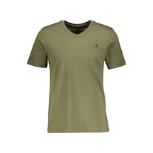 Lumberjack 5fx Ct106 Basic V Neck Tişört Haki Erkek Kısa Kol Tişört 101939413 Yeşil