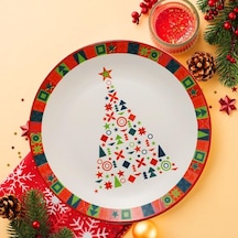 New Year Çam Servis Tabağı 26 Cm 21652 Çok Renkli