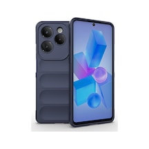 İnfinix Hot 40 Kılıf Esnek Tpu Oyuklu Arka Yüzey Tasarımlı Klfs Etnik Silikon Kapak - Lacivert Lacivert