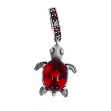 Kadın Kırmızı Kaplumbağa Model Gümüş Charm