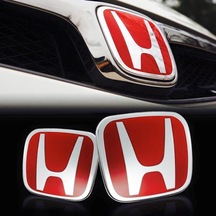 Honda Civic 06-12 Fd6 Kırmızı H Arka Bagaj Logo-ön Panjur Logo