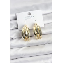 Mey İthalat Gold Renk Pirinç Yarım Halka Model Kadın Küpe - Özel Seri Meyeb69677a680e9f9d2a8e0a9477 altın