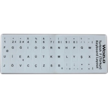 Türkçe F Klavye Etiketi Sticker Yumuşak Dokulu Beyaz F Klavye