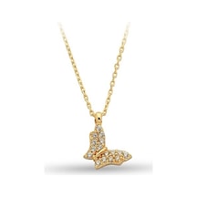 Çgk Çiğdem Gürel Kuyumculuk Minimal Kelebek Kolye Gold