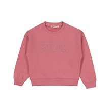 Civil Girls STAR Baskılı 6-9 Yaş Sweatshirt Pembe