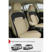 Mocha Taytüyü Oto Koltuk Kılıfı Ford Focus-fiesta-escort Uyumlu Bej