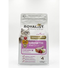 Super Premium Growth Kitten Tavuklu Kedi Maması 1,5 Kg Düşük Tahıllı, %90 Hayvansal Protein, Tüy Yumağı Kontrolü, Üriner Destek, 1 Yaşa Kadar