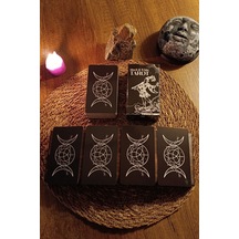 Siyah Beyaz Tarot Destesi 78 Kart - Arındırma Kesesi ve Demet Tütsü Hediyeli