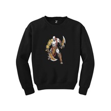 God Of War Kratos Savaşçı Siyah Sweatshirt Siyah