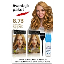 Sea Color Set Saç Boyası 8.73 Karamel 2 Li 2 Kutu+pratik Boya Kabı