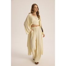 Mai Studios Co. Raina Sarı Kimono Basic Üçlü Takım Sarı