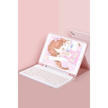 Pad 6 Kılıf Kc01 Smart Klavyeli Tablet Kılıfı - Pembe Klasik