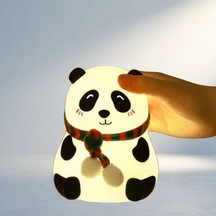 Pofuduk Panda Figürlü Led Gece Lambası 5 Renk Modu Diğer