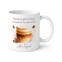 Caramel Macchiato Temalı Baskılı Kupa Bardak Kahve Severlere Özel Hediye Beyaz / Çok Renkli