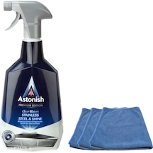 Astonish Paslanmaz Çelik Temizleyici 750 ML + Mikrofiber Bez 3'lü