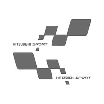 2 Adet Mitsubishi Sport Sticker - Mitsubishi Sticker - Kapı Altı Sticker - 30cm X 12cm - Gri