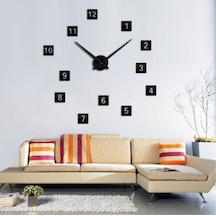 Modern Nesil Dıy 3D Dekoratif Büyük Boy Sticker Duvar Saati (399502860)