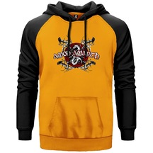 Amon Amarth Black And Red Sarı Reglan Kol Kapşonlu Sweatshirt Sarı (551880293)