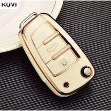 Audi A3 8p 8l Beyaz-gold Anahtar Kılıfı