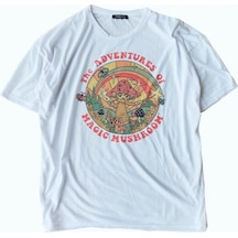 Unisex Beyaz Magic Mushroom Tişört Beyaz