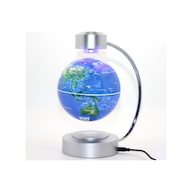 2 Adet Mıknatıslı Ortada Dönen Dünya Küre 26 Cm Manyetik Masaüstü Globe, Dönen Dünya Modeli, Dekoratif Obje Sarı