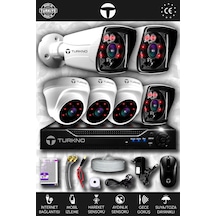 Turkno 6 Kameralı Karia 3 İç Kamera Set HDD'siz Full HD Gece Görüşlü Güvenlik Kamerası Sistemi