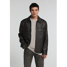 Colin's Colins Regular Fit Shirt Neck Fermuarlı Astarlı Erkek Kahverengi Mont Pu Cl1082377 Q1.v1 Dbr