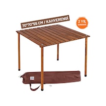 Bag The Joy 70 x 70 x 55 CM Ahşap Katlanır Kamp Masası - Kahverengi