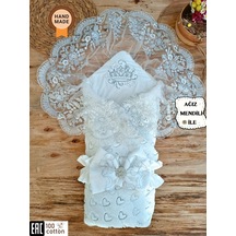 Yenidoğan Bebek Kundağı Unisex Bebek Dış Kundak Battaniyesi Hastane Çıkışı Kundak Battaniye Ekru