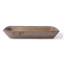 Yargıcı Metal Detaylı Mango Ağacı Dikdörtgen Tabak 15x28x5 Cm 26knhs1040n St