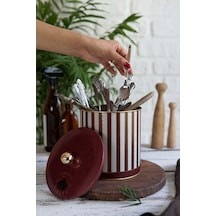 Festival Desenli Yuvarlak Metal Saklama Kabı 14 X 15 Cm, 2,1 Lt