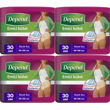 Depend Emici Külot Hasta Bezi Large - Büyük Kadın 120 Adet 4 x 30'Lu